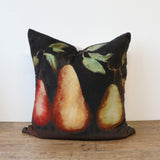 Raphael Vintaged Velvet Cushion Cover with Linen back - Trois Poire