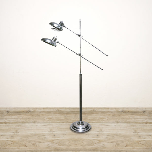 Antique Silver Two Prong Floor Light