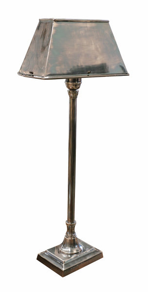 Brushed Pewter Finish Brass Table Lamp and Shade