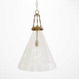 Vitrene Large Brass Glass Hanging Light