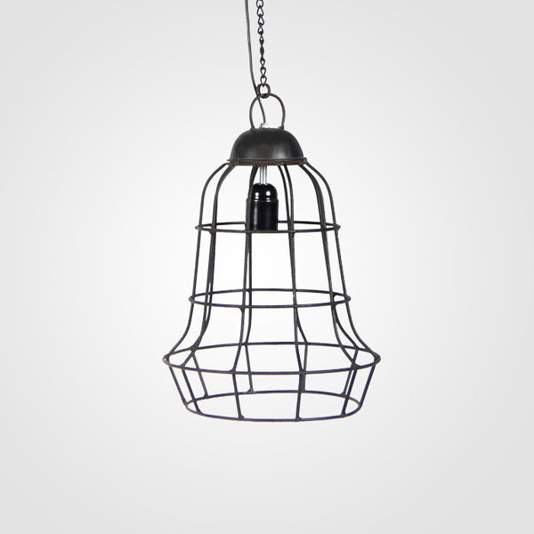 Industrial Style Cage Hanging Lamp in Black