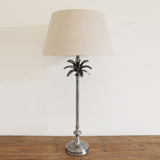 Caribbean Tall Silver Finish Palm Lamp Base