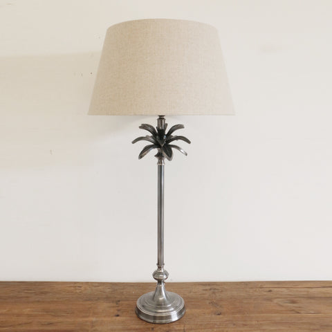 Caribbean Tall Silver Finish Palm Lamp Base