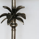 Caribbean Aged Pewter Palm Leaf Lamp with Square Base