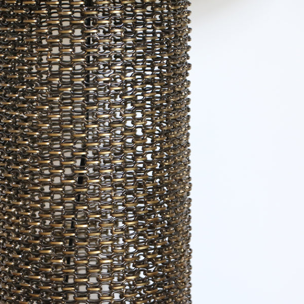 WOVEN METAL LAMP BASE IN ANTIQUE BRASS  FINISH