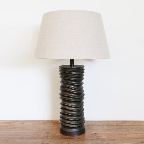 Mayfair Bronze Ribbed Cylinder Lamp Base