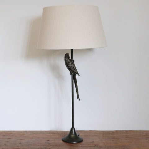 Raj Parrot Lamp in Old Dark Brass