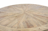Round Reclaimed Pine Dining Table with Sunburst Top