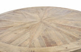 Round Reclaimed Pine Dining Table with Sunburst Top