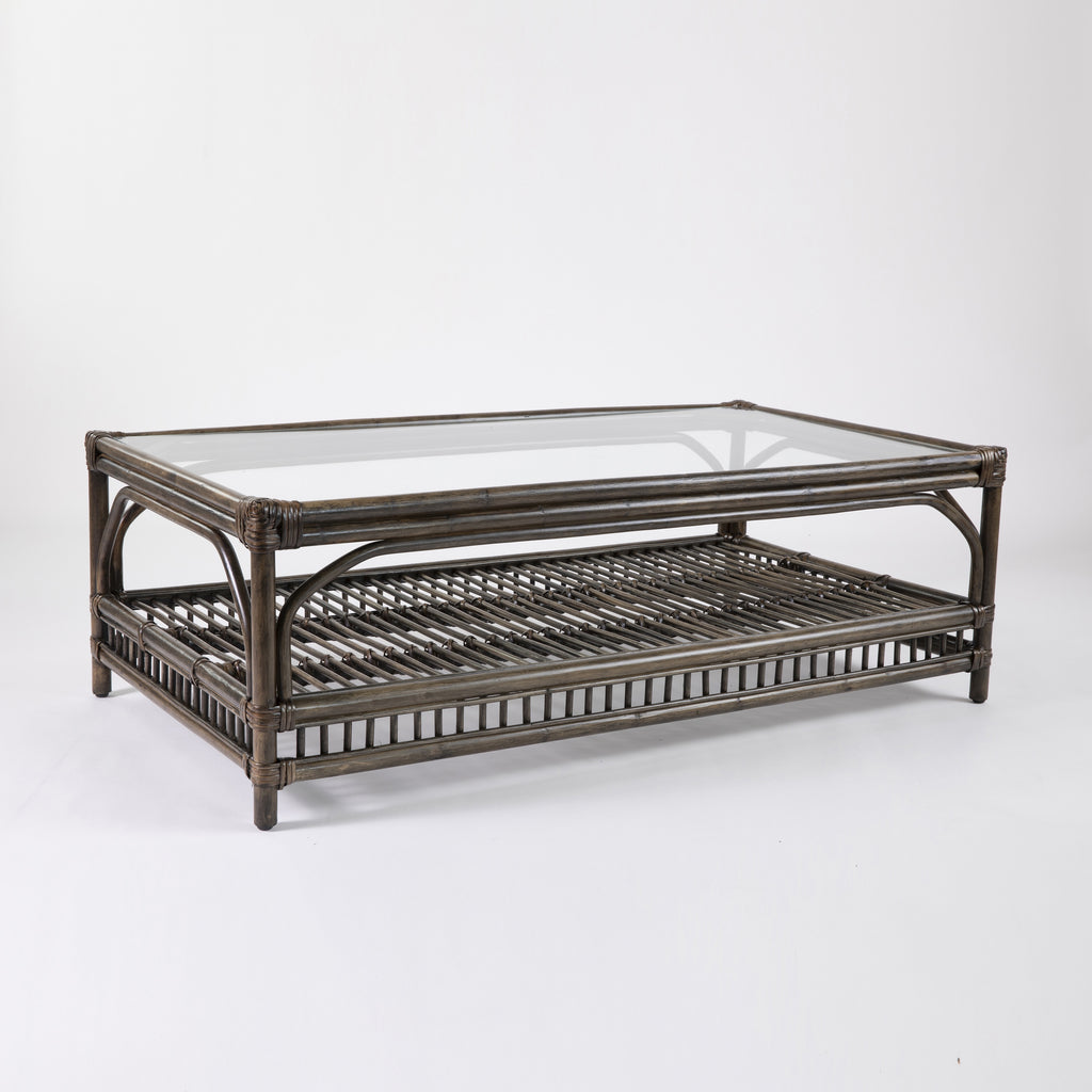 Bermuda Coffee Table in Walnut Rattan Leopold Hall