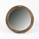 Bermuda Mirror in Walnut Rattan