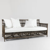 Bermuda Three Seater Couch in Walnut Rattan