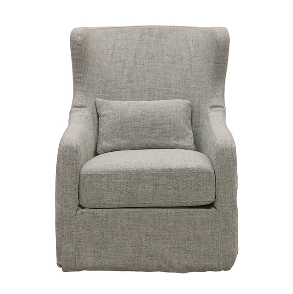 Cape Cod Chair in Blue/White Tweed with Swivel Base