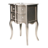 Provincial Style Mahogany Bedside in Silver Leaf