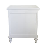Ripple Front Mahogany Bedside In Antique White
