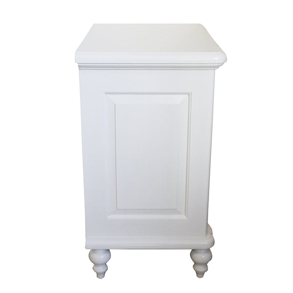 Ripple Front Mahogany Bedside In Antique White