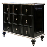 Ripple Front Chest of Drawers in Black and Silver