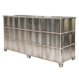 Ripple Front Sideboard with Four Doors in Silver Leaf