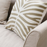 Beige Crewel Cushion in Zebra Pattern