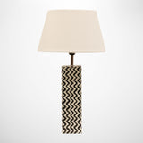 Bone and Brass Square Black and White Lamp