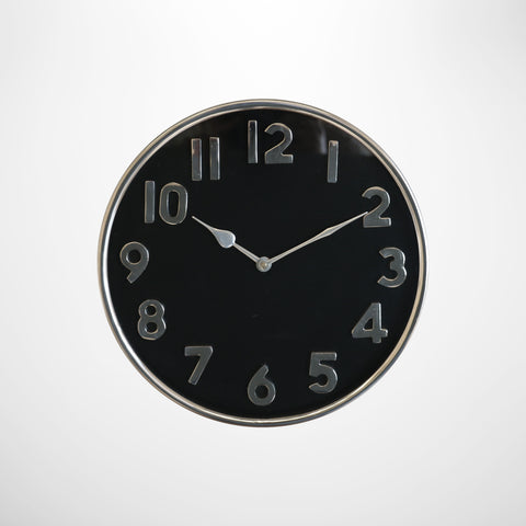 Metro Nickel Finish Round Clock