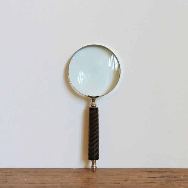 Magnifying Glass with Twisted Bone Handle