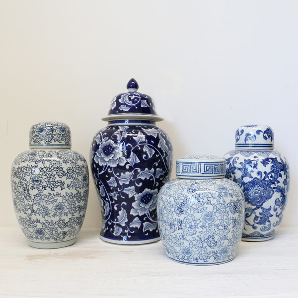 Blue and White Blossom Ginger Jar