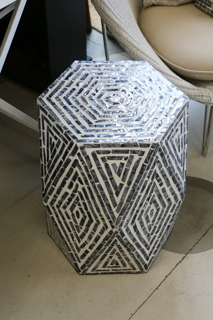Algiers Shell Inlay Table Stool | Leopold Hall