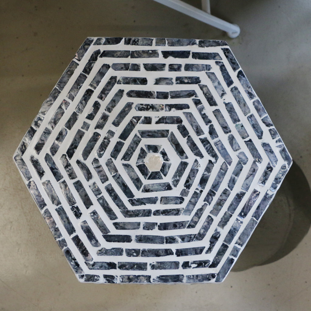 Algiers Shell Inlay Table Stool | Leopold Hall
