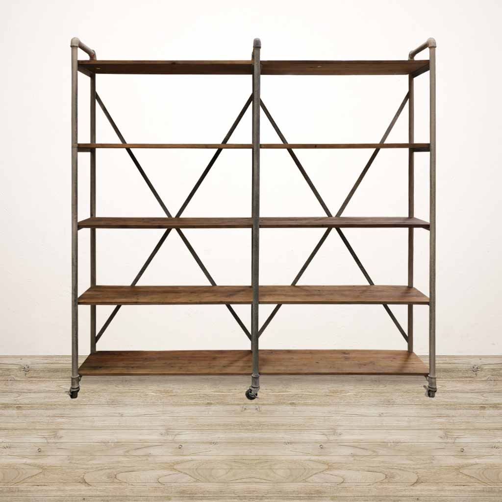 Recycled Pine Industrial Shelving Unit in Mudstone Leopold Hall