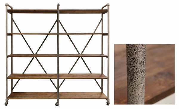 Recycled Pine Industrial Shelving Unit in Mudstone