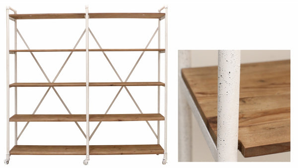 Recycled Pine Industrial Shelving Unit in White Wash