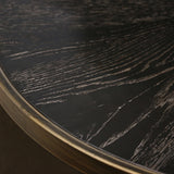 Luxor Black Oak Parquet Table with Pedestal Base