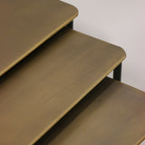Square Nesting Metal Tables with Brass Finish Tops