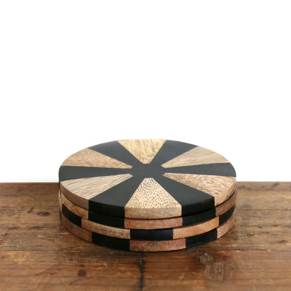 Soho Inlaid Horn Coasters - Set of Four