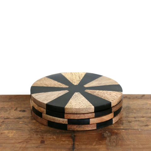 Soho Inlaid Horn Coasters - Set of Four