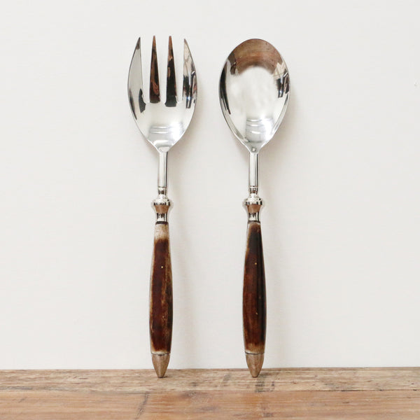 Salad Servers with Bone Handles