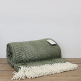 Wool Throw in Olive Green