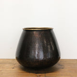 Brass Sculptural Vessel in Dark Copper Antique Finish