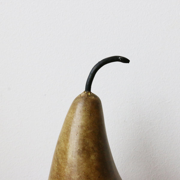 Medium Marble Decorative Pear in Golden Brown