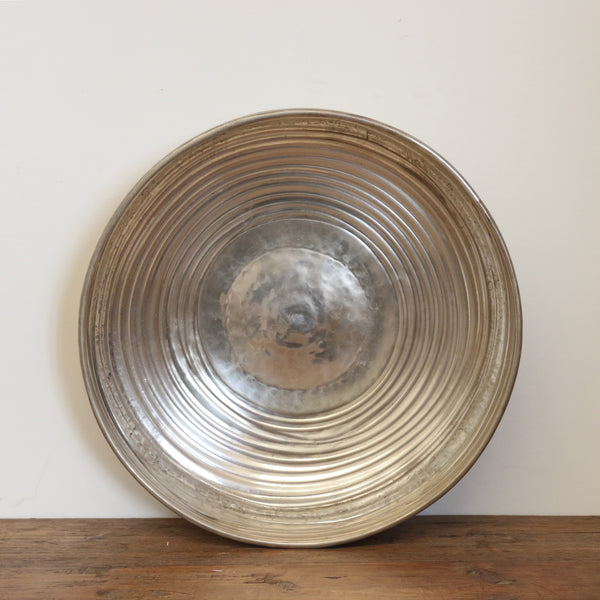 Chelsea Brass Ornate Ridged Bowl in Silver