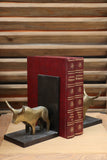 Bull Bookends in Brass Finish