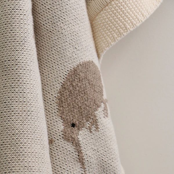 Little Kiwi  Blanket in Natural/Stone 100% Cotton