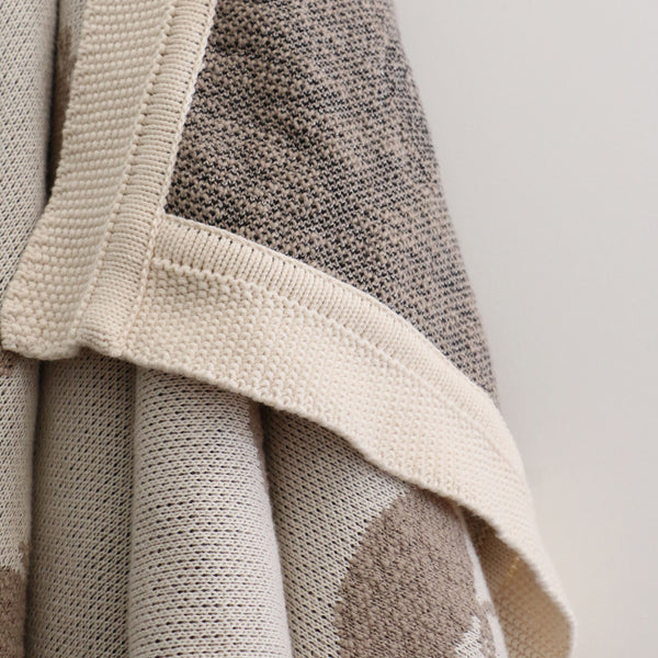 Little Kiwi  Blanket in Natural/Stone 100% Cotton