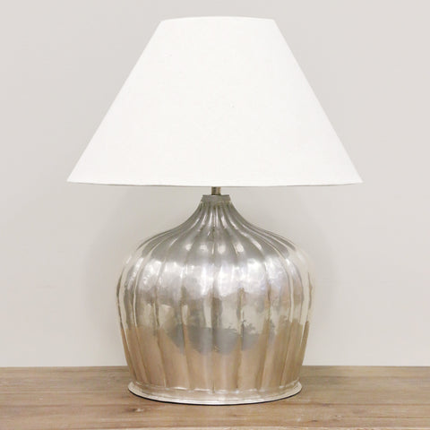 Saffron Brass Urn Lamp in Antique Silver Finish