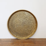 Medium Ravello Round Etched Tray in Brass Finish