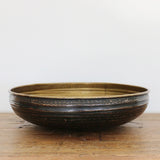 Chelsea Brass Ornate Ridged Bowl in Dark Copper and Brass Finish