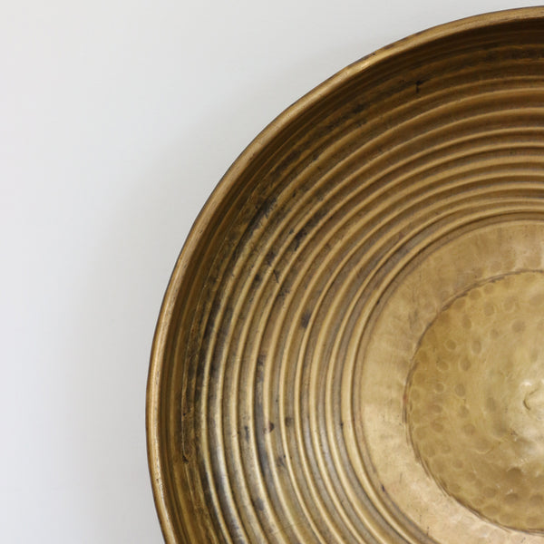 Chelsea Brass Ornate Ridged Bowl in Dark Copper and Brass Finish