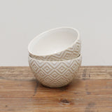 White Geometric Ceramic Dipping Bowl