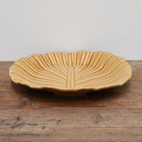 Ochre Crackled Glaze Leaf Platter 29cm